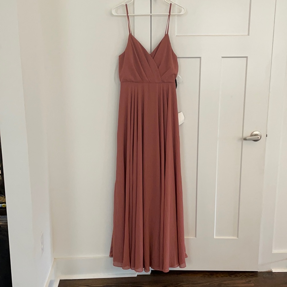 Lulu’s Long Length Dusty Rose Bridesmaids Dress